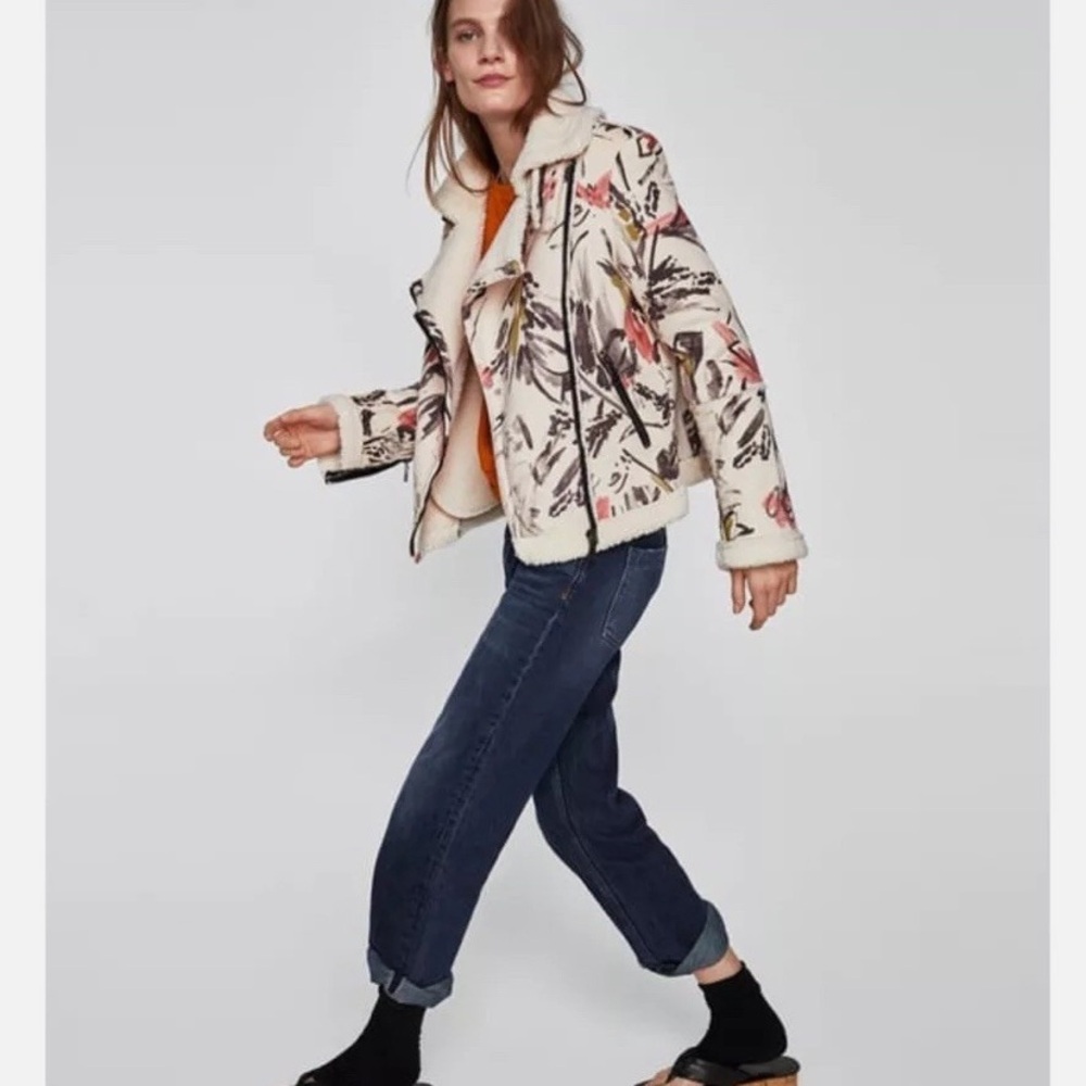 Zara Multicolor biker-style jacket